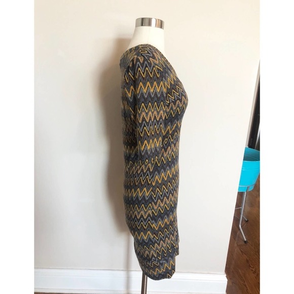 Derek Heart Dress Womens Form Fitting Aztec 3/4 Sleeve V Neck Mini Large - Picture 3 of 8